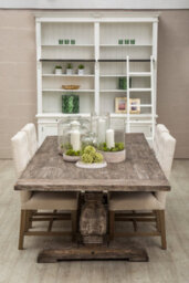 Orsina Pine Wood Dining Table, Spacious Rectangular Kitchen Table,decorative Table With Pedestal Legs, Garden Table - thumbnail 4