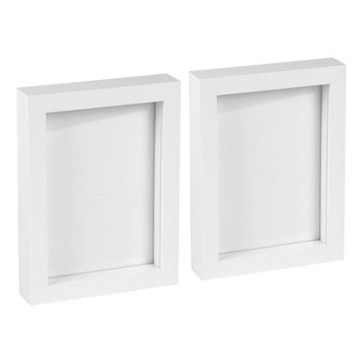 "Nicola Spring 5 X 7"" Photo Frames - 3D Photo Frame Picture Frame Box Portrait Display Case With Spacer (20 X 15Cm) X2" - image 1