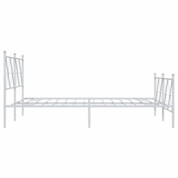 Berkfield Metal Bed Frame Without Mattress With Footboard White 140X190Cm - thumbnail 5