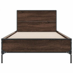Berkfield Bed Frame Without Mattress Brown Oak 100X200 Cm - thumbnail 4