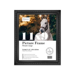 11X9 Black Ornate Picture Frame (27.9 X 22.9Cm) Poster, Photo, Artwork, Gallery Wall Or Print - thumbnail 1