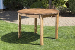Charles Taylor 4 Seater Wooden Round Dining Table & Chairs Set Red Cushion - thumbnail 8