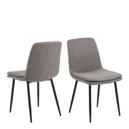 Wyld Haus Set Of 4 Mosslight Grey Upholstered Dining Chairs With Black Metal Legs - thumbnail 4