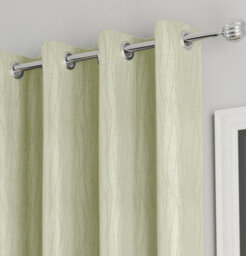 Enhanced Living Goodwood Green Thermal, Energy Saving, Dimout Eyelet Curtains With Wave Pattern (Pair) - 90 X 72 Inch (229X183Cm) - thumbnail 3