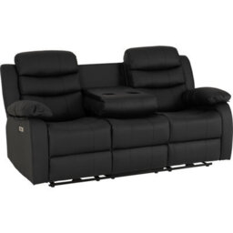 Seconique Roma 3+2 Electric Recliner Suite Black Faux Leather - thumbnail 4
