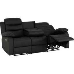 Seconique Roma 3+2 Electric Recliner Suite Black Faux Leather - thumbnail 5