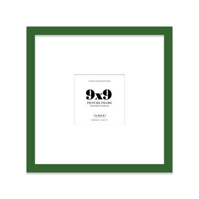 "9X9"" Green Picture Frame - 9X9"" Square Frame With 6X6"" Mount For 9X9""/6X6"" Pictures Classic Style Room Decor, 1 Pack" - image 1