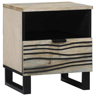Berkfield Modern Bedside Tables With Drawer 2 Pcs White And Black