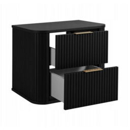 Heze Furniture Elegance Glamour Style 2 Drawer Bathroom Vanity Cabinet 60Cm - Black - thumbnail 4