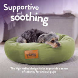 Slumberdown Paws For Slumber Donut Pet Bed, Green, Small, 55Cm Diameter - thumbnail 3