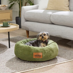 Slumberdown Paws For Slumber Donut Pet Bed, Green, Small, 55Cm Diameter - thumbnail 1