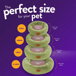 Slumberdown Paws For Slumber Donut Pet Bed, Green, Small, 55Cm Diameter - thumbnail 6