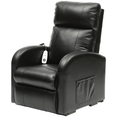 Loops Premium Black Pu Leather Rise And Recline Chair With Single Motor - image 1