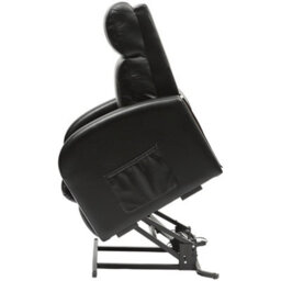 Loops Premium Black Pu Leather Rise And Recline Chair With Single Motor - thumbnail 6
