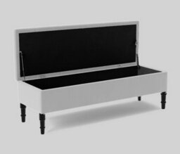 Alyana Ottoman Bench With Storage And Turned Wooden Legs. 137Cm Wide Ottoman Box - Silver Plush Velvet - thumbnail 2