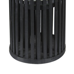 Beliani 40Cm Black Willow Wood Lantern Candle Holder With Glass Insert - Boho Oval Lantern - thumbnail 6