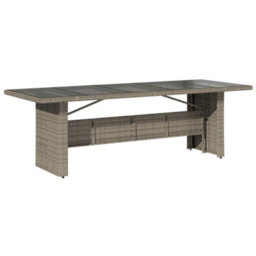 Berkfield 9 Piece Garden Dining Set With Cushions Grey Poly Rattan - thumbnail 4