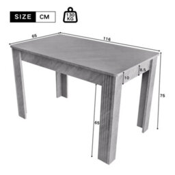 Abrihome Dining Room Table, Mdf Wood Rectangle Modern Kitchen Dining,room Furniture Unit, Small Kitchen Table,coffee Table, Grey - thumbnail 3