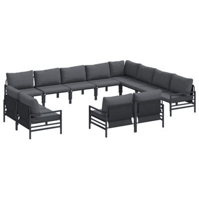 Berkfield Modern Garden Sofa Set 12 Pcs Anthracite Steel - image 1