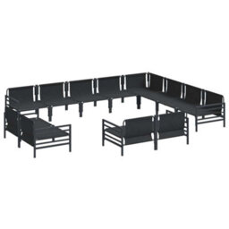 Berkfield Modern Garden Sofa Set 12 Pcs Anthracite Steel - thumbnail 6