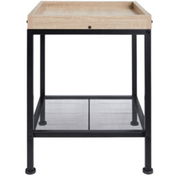 Tectake Bedside Table Rochester - Industrial Style, With Tray Shelf, Grid Shelf, 41.5 X 41 X 56 Cm - Industrial Wood Light, Oak Sonoma - thumbnail 7
