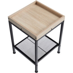 Tectake Bedside Table Rochester - Industrial Style, With Tray Shelf, Grid Shelf, 41.5 X 41 X 56 Cm - Industrial Wood Light, Oak Sonoma - thumbnail 3
