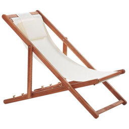 Beliani Set Of 2 Folding Deck Chairs Avellino With Replacement Fabrics Acacia Wood Dark Brown - thumbnail 5