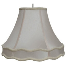 K Living Rope Trim Lightshade With Double Scallop 14 Inch In Ivory Cream Finish - thumbnail 3