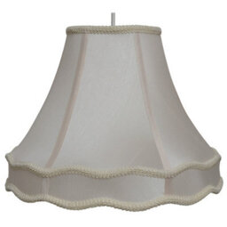 K Living Rope Trim Lightshade With Double Scallop 14 Inch In Ivory Cream Finish - thumbnail 2