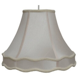 K Living Rope Trim Lightshade With Double Scallop 14 Inch In Ivory Cream Finish - thumbnail 1