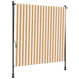 Berkfield Outdoor Roller Blind Orange And White 150X270 Cm Fabric&steel - thumbnail 2