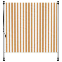 Berkfield Outdoor Roller Blind Orange And White 150X270 Cm Fabric&steel - thumbnail 3