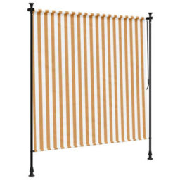 Berkfield Outdoor Roller Blind Orange And White 150X270 Cm Fabric&steel - thumbnail 5