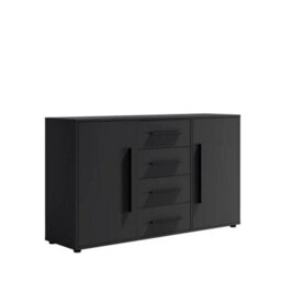 Arte Maxione 02 Chest Of Drawers 150Cm - Black, Contemporary Storage Solution - thumbnail 1