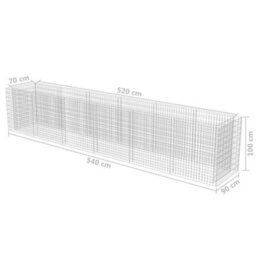 Berkfield Gabion Raised Bed Galvanised Steel 540X90X100 Cm - thumbnail 8