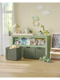 Songmics Vasagle Toy Storage For Kids, Kids Storage Unit, Storage Cabinet With Wheels, Kids Bookcase, 3 Drawers,  Children's Room, Playroom - thumbnail 2