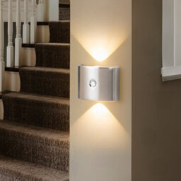 Amorly Wiring Free Rechargeable Wall Light, Wireless Bedside Ambience Night Lamp, Stairway Motion Sensor Light (Chrome) - thumbnail 2