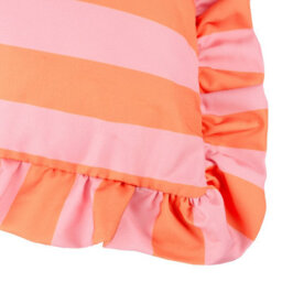furn. Furn Palm Royale Stripe Ruffle Printed Outdoor Cushion Cover - thumbnail 4