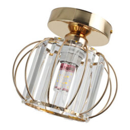 Living And Home Gold Hollow Wrought Iron Lantern Ceiling Light Crystal Shade E27,dimmable - thumbnail 6