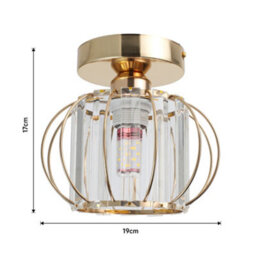 Living And Home Gold Hollow Wrought Iron Lantern Ceiling Light Crystal Shade E27,dimmable - thumbnail 8