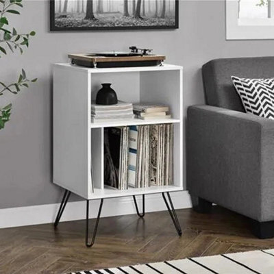 Bookcase Storage Shelving For Home Turntable Stand Unit Bookcase In White - image 1