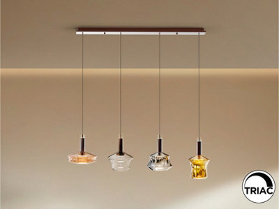 Luminosa Lighting Luminosa Scarlett Bar Pendant Ceiling 4 Light Multi Colour Led 3000K - Uk Stock - image 1