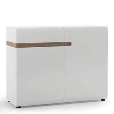 Furniture To Go Chelsea 1 Drawer 2 Door Sideboard 109.5Cm Wide In White With Oak Trim - image 1