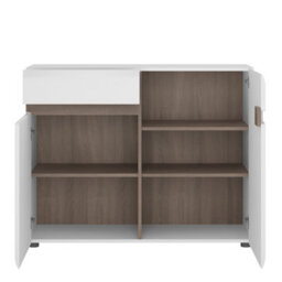 Furniture To Go Chelsea 1 Drawer 2 Door Sideboard 109.5Cm Wide In White With Oak Trim - thumbnail 2