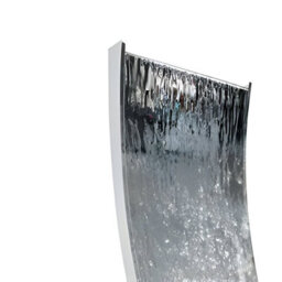 Primrose Double-Sided Curved Stainless Steel Water Wall With Stainless Steel Reservoir Indoor Outdoor H130Cm - thumbnail 4