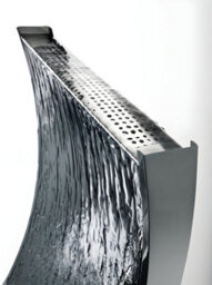 Primrose Double-Sided Curved Stainless Steel Water Wall With Stainless Steel Reservoir Indoor Outdoor H130Cm - thumbnail 5