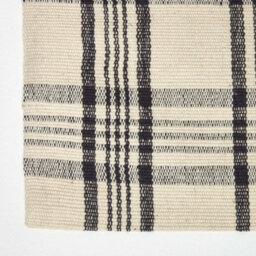 Homescapes Logan Black And White Tartan Check Non-Slip 100% Wool Rug, 66 X 200 Cm - thumbnail 3