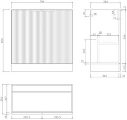 Aveli Fluted 800mm Bathroom Vanity Unit Basin Floorstanding Cupboard Soft Close Walnut - thumbnail 6