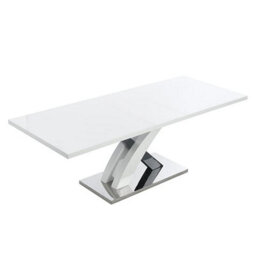 Furniture in Fashion Axara Small Extending Gloss Dining Table In White And Grey - thumbnail 6