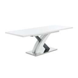 Furniture in Fashion Axara Small Extending Gloss Dining Table In White And Grey - thumbnail 5